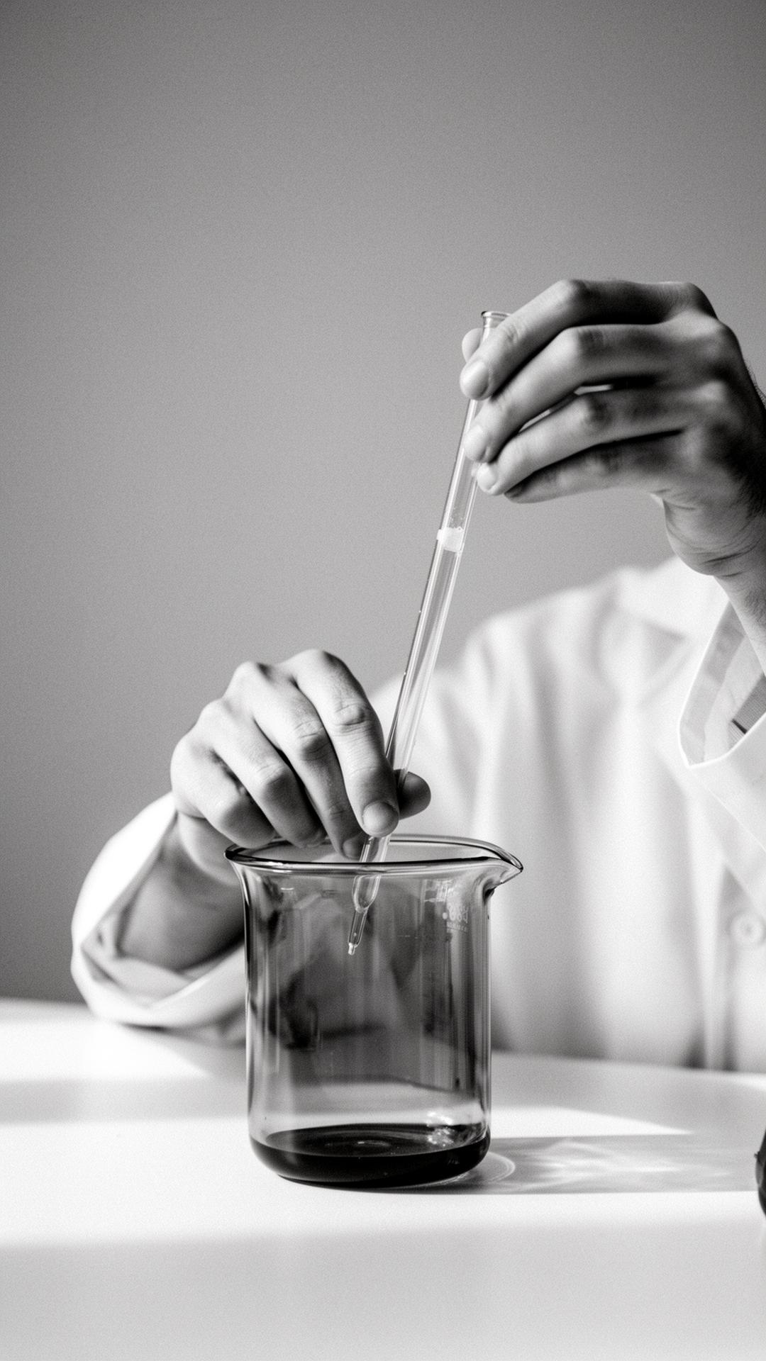 Chemist hands with pipette